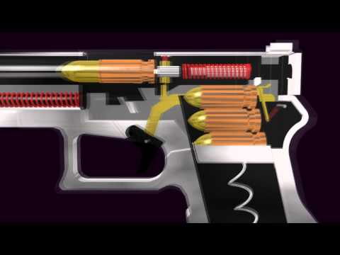 3D Glock Semi- Automatic Pistol (Function Animation)