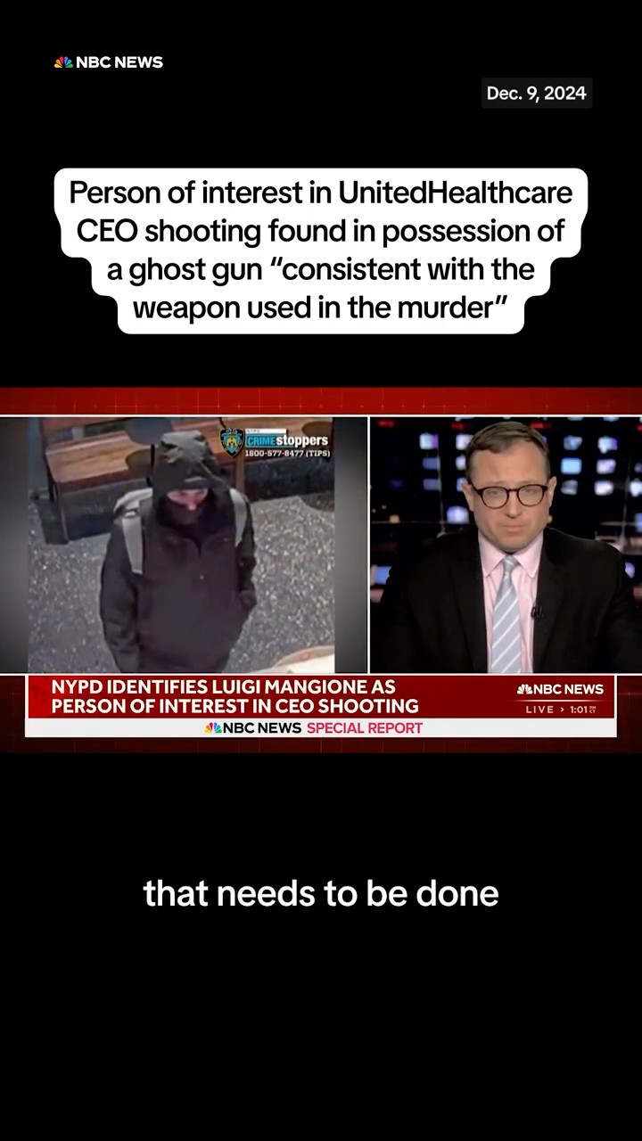 Person of interest in UnitedHealthcare CEO shooting found in possession of a ghost gun