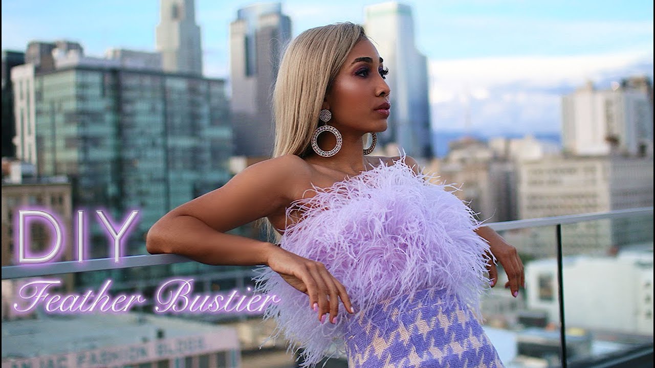 DIY NO-SEW FEATHER BUSTIER | ADONIABREE - YouTube
