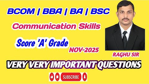 COMMUNICATION SKILLS IMPORTANT QUESTIONS 2025  || BCOM 2ND YEAR 3RD SEMESTER
