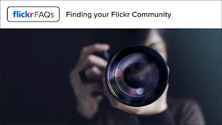 Flickr FAQs - Finding your Flickr Community