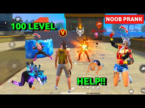 Free Fire Noob Prank 😂 100 Level Girl ने Aukat Dikha दिया 😤 Adam Power 👿😱 Y GAMING
