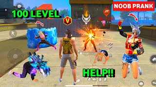 Free Fire Noob Prank 😂 100 Level Girl ने Aukat Dikha दिया 😤 Adam Power 👿😱 Y GAMING screenshot 4