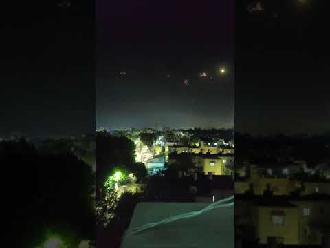 Israel Iron Dome in action *Recorded Alarm*