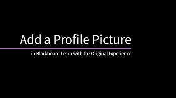 Add a Profile Picture in the Original Experience