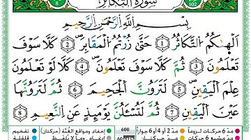 سورة التكاثر مكتوبة برواية ورش عن نافع حمزة الجزائري