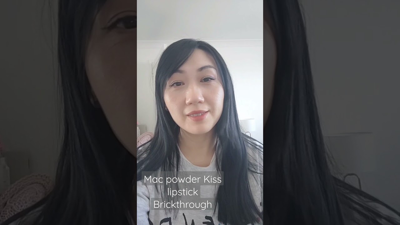 MAC powder Kiss lipstick brickhrough swatch 