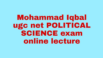 Mohammad Iqbal,ugc net political science