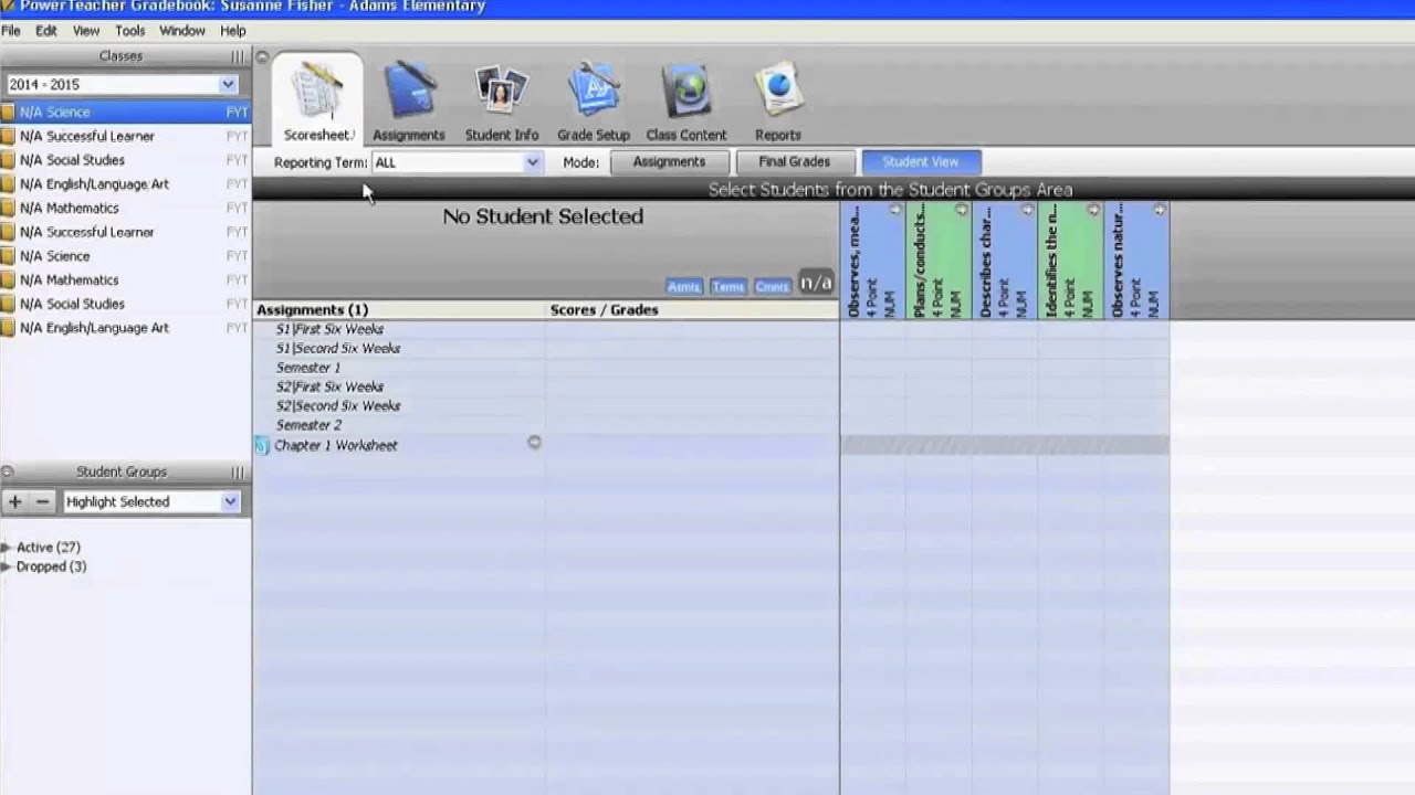 LPS PowerTeacher Tutorial Entering Grades w/Standards for Grades 25