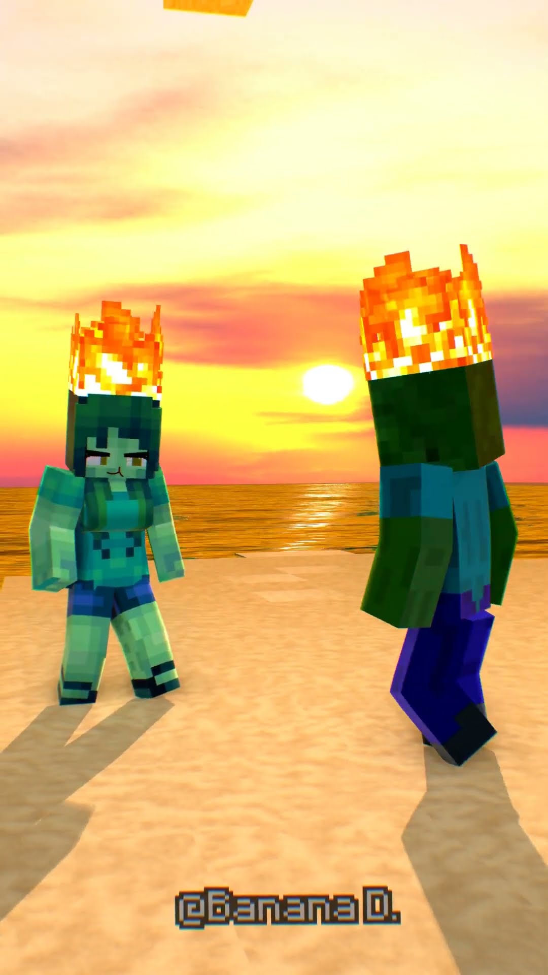 Zombie girl x Zombie but Monster Running in Beach huh