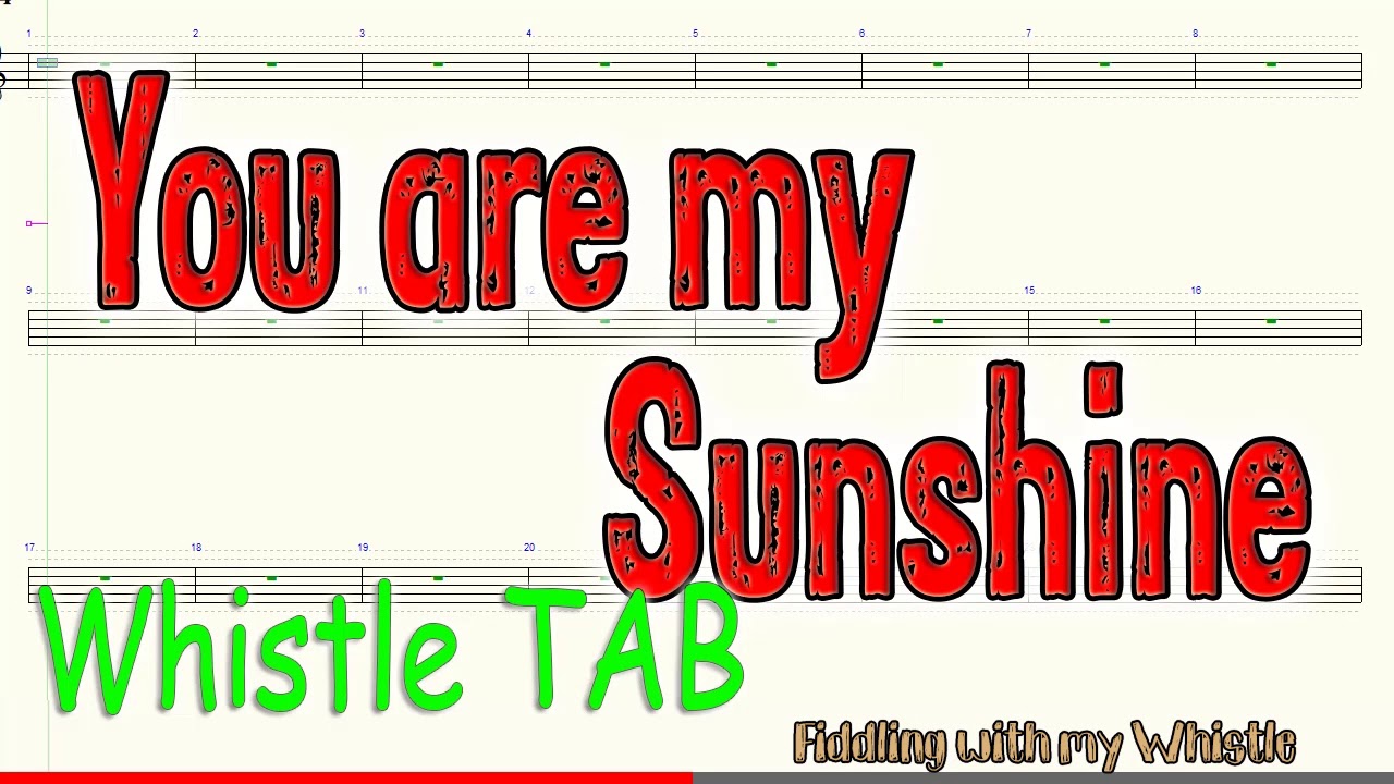 You are my Sunshine Tin Whistle Play Along Tab Tutorial YouTube