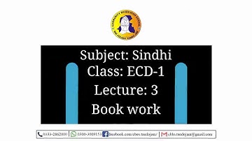 Lecture 3 Book Work Final Term  Sindhi ECD-1