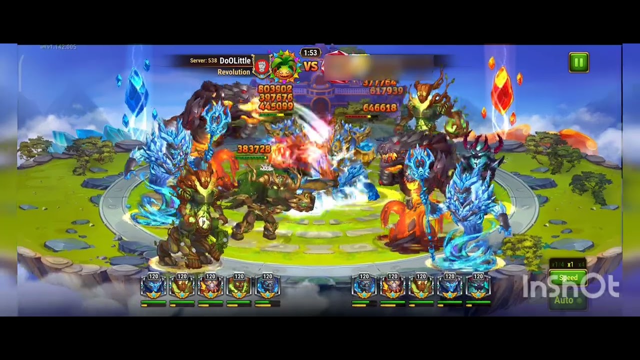 New Titan Keros in action in global championship fight Hero Wars Mobile 