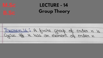 a finite group of order n is cyclic iff it has an element of order n | theorem 16 #algebra