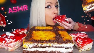 ASMR Chocolate Cake  Savage Eating (STRAWBERRY DESSERT MUKBANG 먹방 NO TALKING) ASMR Eating Sounds
