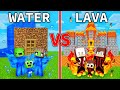 Mikey WATER vs JJ LAVA FAMILY Survival Battle in Minecraft (Maizen)