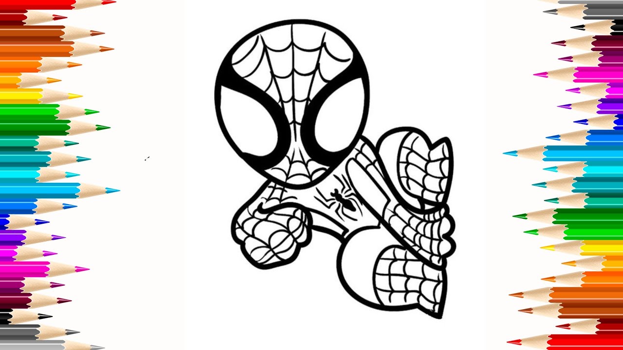 How to Color Spider Man | Superhero Coloring Book | Spiderman Coloring ...