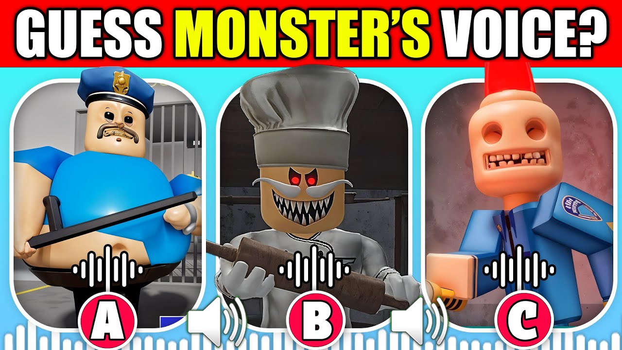 Guess The Roblox Scary Obby Characters By Their VOICES? 🔊 | Barry Cop, Siren Cop, Papa Pizza