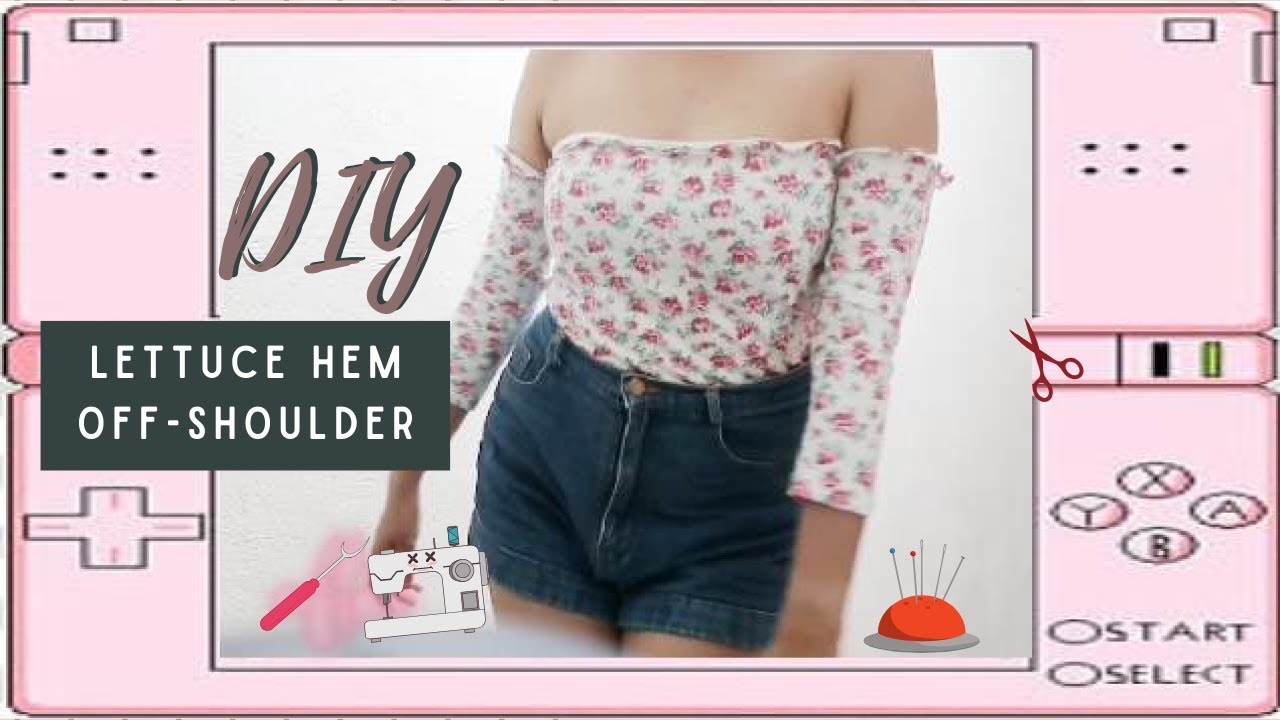 DIY LETTUCE HEM OFFSHOULDER ️ THRIFT FLIP BHENG DIARIES YouTube