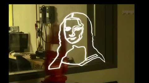 Time Lapse Stop Motion Light Drawing Dolly Zoomed using an ABB Robot to Draw Mona lisa