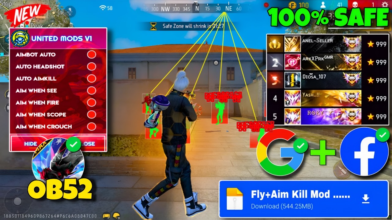 Free Fire Hack ✅ Free Fire Headshot Hack 👽 Freefire Mod Menu Apk Auto kill + fly Hack FF Panel Hack