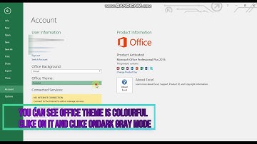 How to Enable Dark mode in MS OFFICE 2016!!!!!!! YOUTH 04