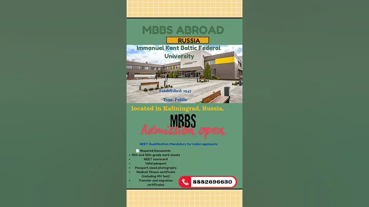 Immanuel Kant Baltic Federal University (IKBFU), located in Kaliningrad, Russia, MBBS admission