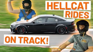 CHARGER HELLCAT RIDEALONGS ON A RACETRACK! *HILARIOUS*