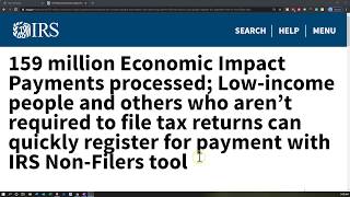 IRS News 159 million Economic Impact Payments processed
