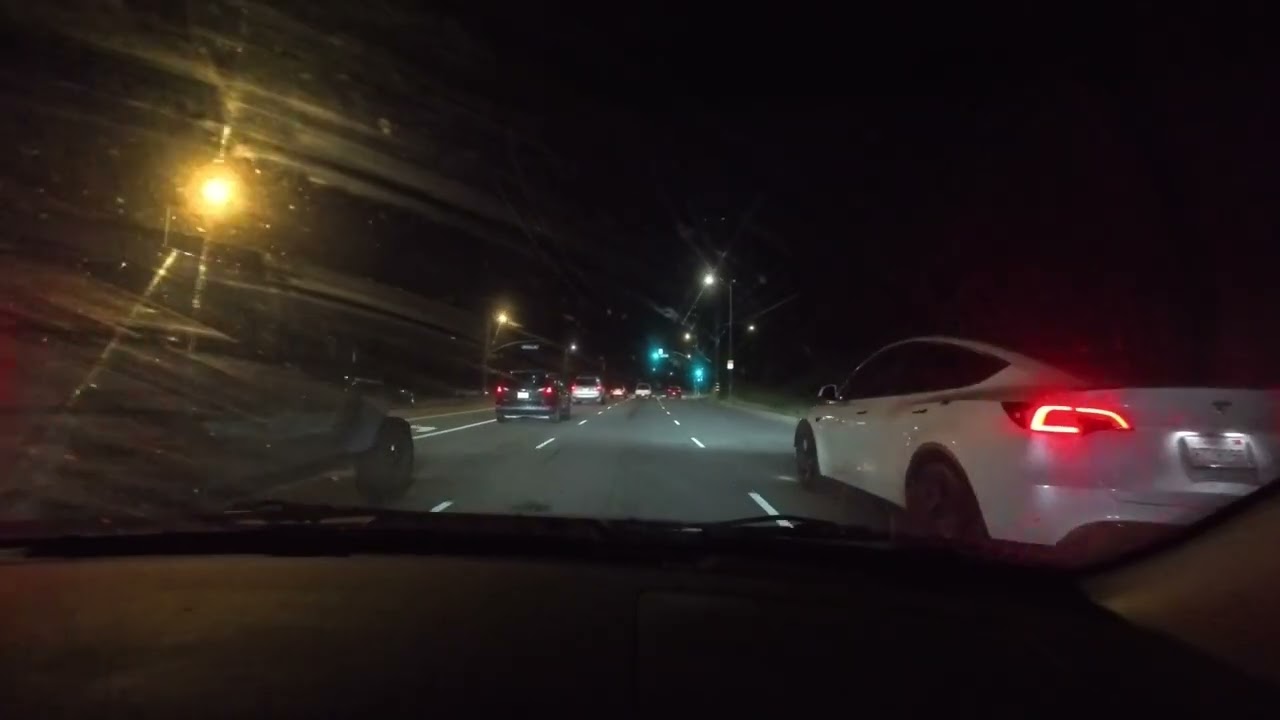 Commute at night in California