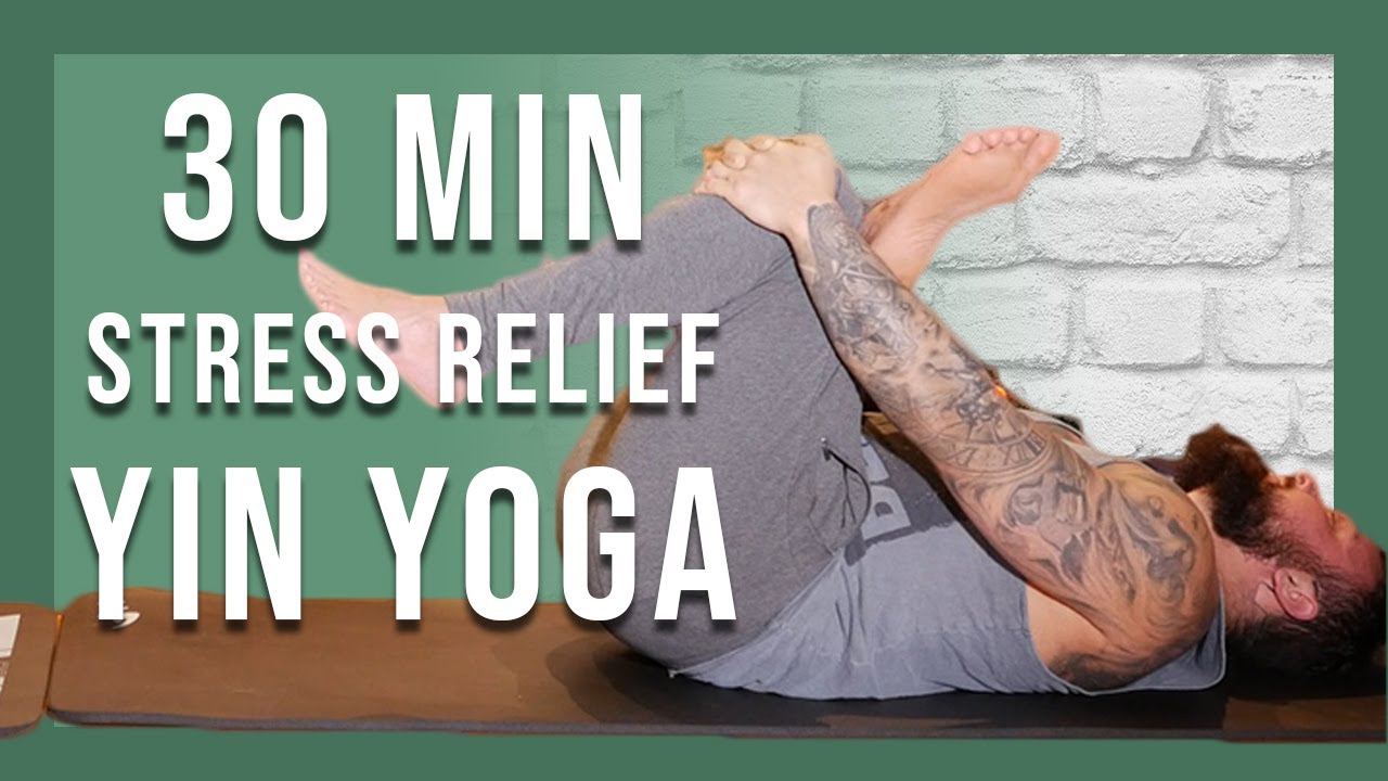 30 min Stress Relief Bedtime Yin Yoga | 4k Calming Yin Sequence NO ...