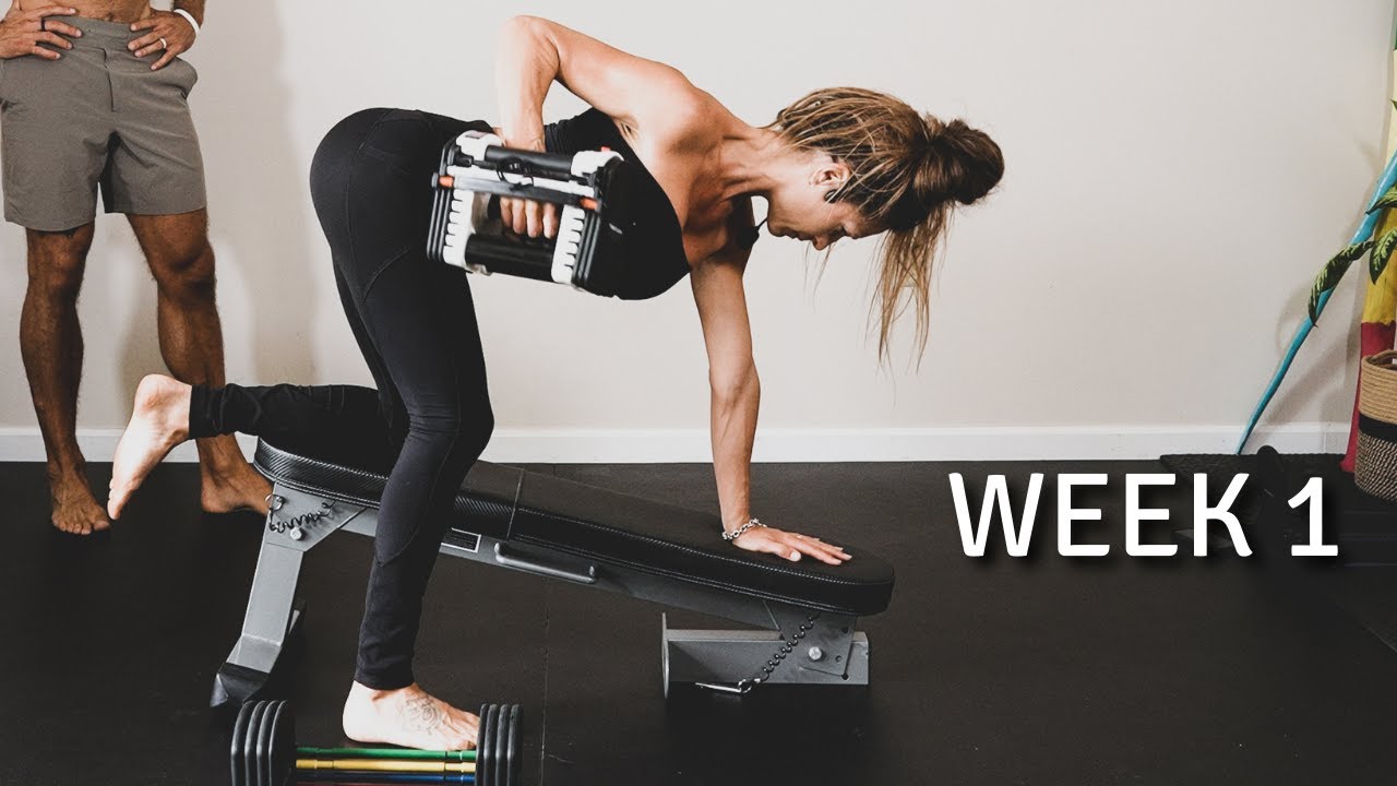 WEEK 1 of 12 Couples Strength Training Workout 45 Min Total Body Routine (Dumbbells and