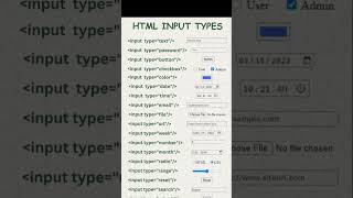 html5 input tags list #viral #tech #programming