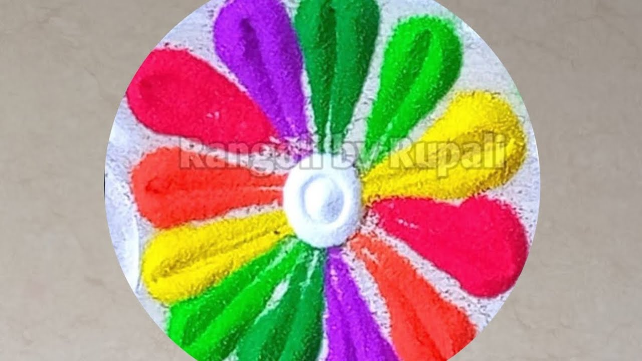 Spoon Rangoli Design | Easy Rangoli design | spoon Rangoli with colours ...