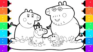 Peppa Pig Coloring Pages for Kids | How to Color Peppa Pig Family