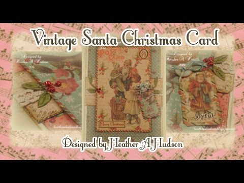 traditional vintage santa postcard christmas card tutorial youtube