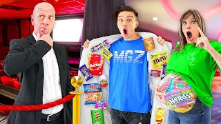 12 Ways To SNEAK Candy Into The Movies & Last To Get Caught Wins - Challenge