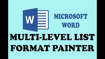 MS WORD 2013 - MULTILEVEL LIST AND FORMAT PAINTER.. (PART 4) IN URDU / HINDI
