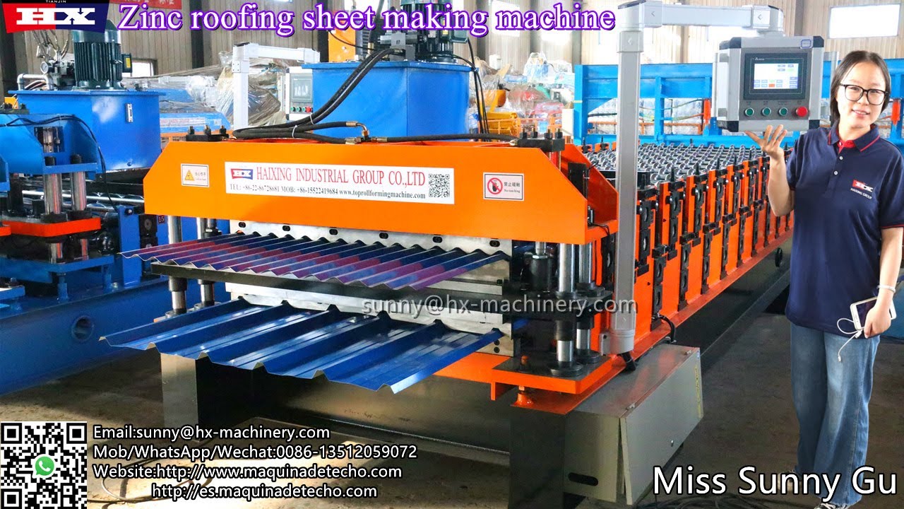 Zinc roofing sheet making machine - YouTube
