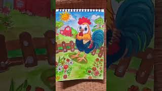 Rooster Drawing By Akila Ilam Thalir. Rakshapooja
