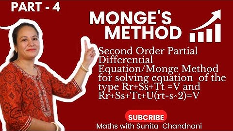 Second Order PD Equation/Monge Method for solving equation Rr+Ss+Tt =V and Rr+Ss+Tt+U(rt-s^2)=V