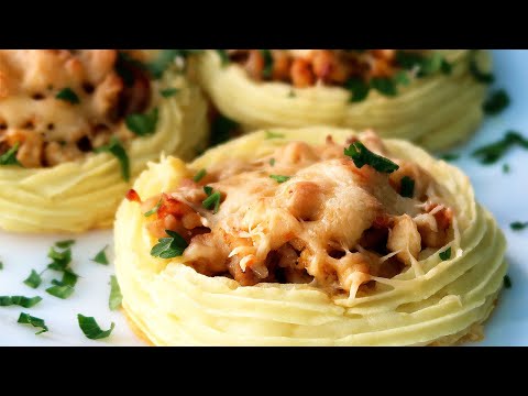Картофельные гнезда с курицей Вкусно и красиво