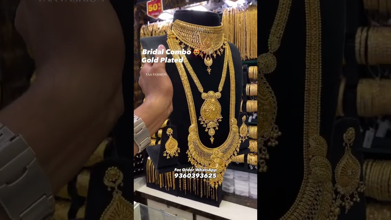 Gold Plated Premium Designer Combo😻  👇 For Order WhatsApp Us 9360393625