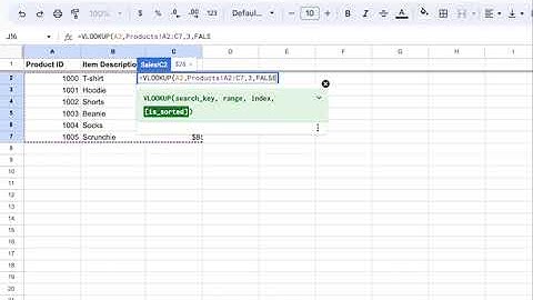 How to create a VLOOKUP in Google Sheets