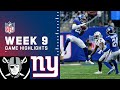 Raiders vs. Giants Week 9 Highlights | NFL 2021