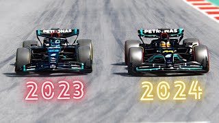 Mercedes F1 2024 (Pre Season) vs Mercedes F1 2023 - Monza GP