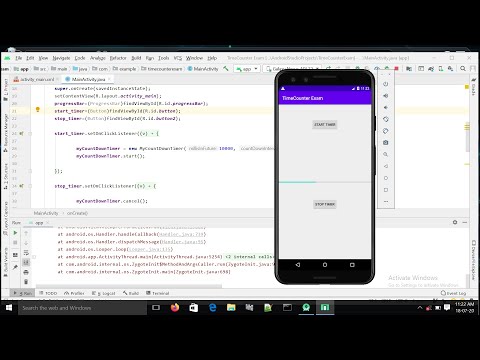 how to set time counter in android studio?timecounter in android studio?