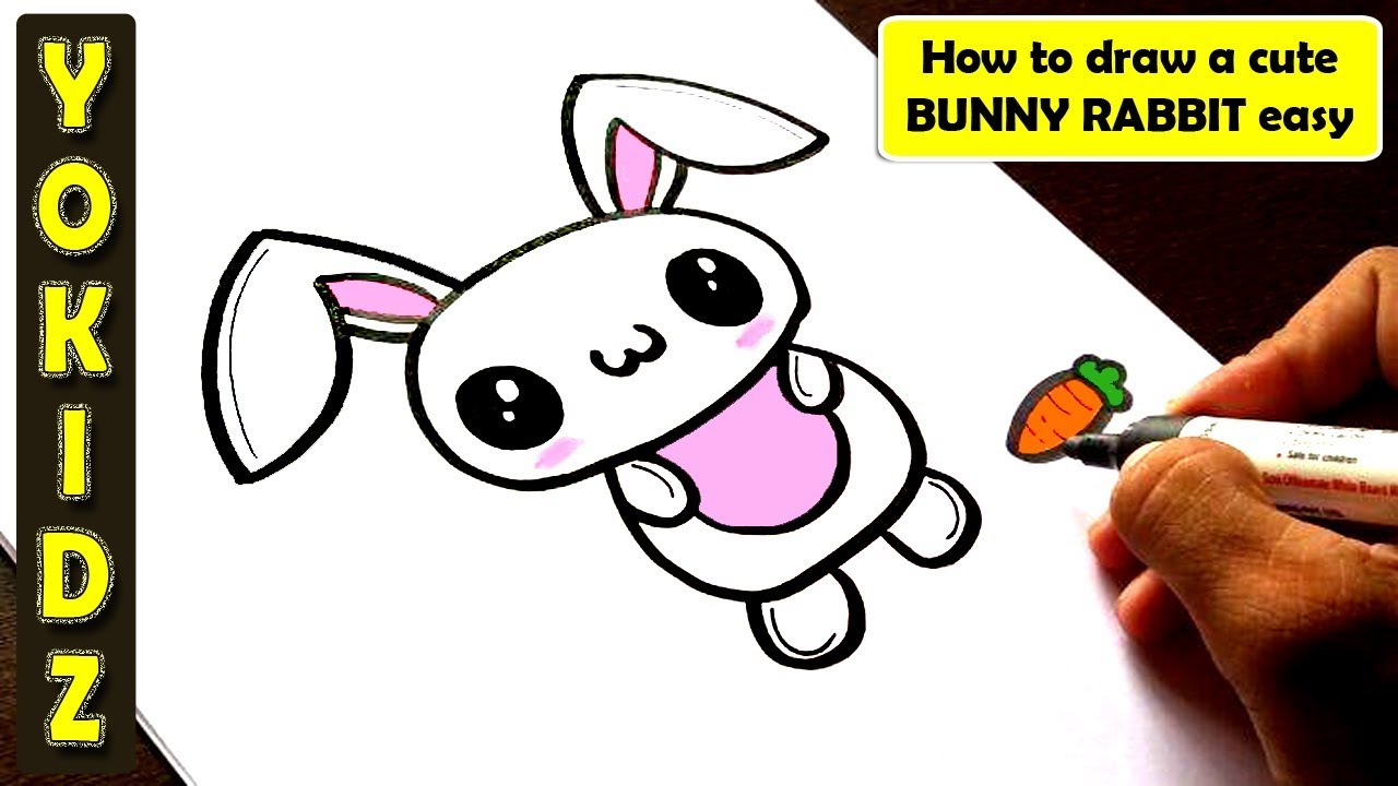 HOW TO DRAW THE EASTER BUNNY EASY - YouTube