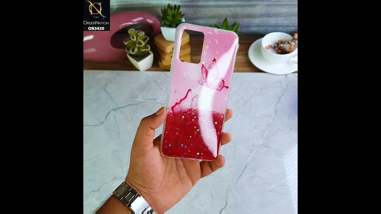 Oppo Reno 4 Lite Cover - Design 1 - New Floral Spring Bling Series Soft Tpu Case ( Glitter Does not Move )
