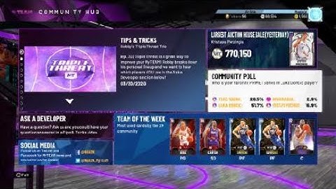NBA 2K20 Myteam Community Poll Locker Code 2 Free Tokens 4/3/20